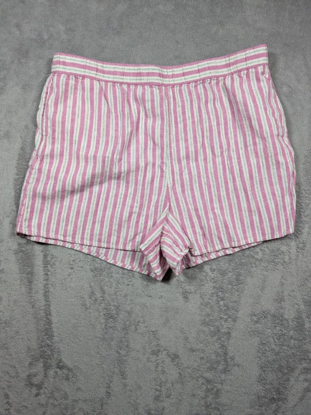 Universal Thread Linen Blend Shorts Womens Size XL Pink Striped Stretch Beachy
